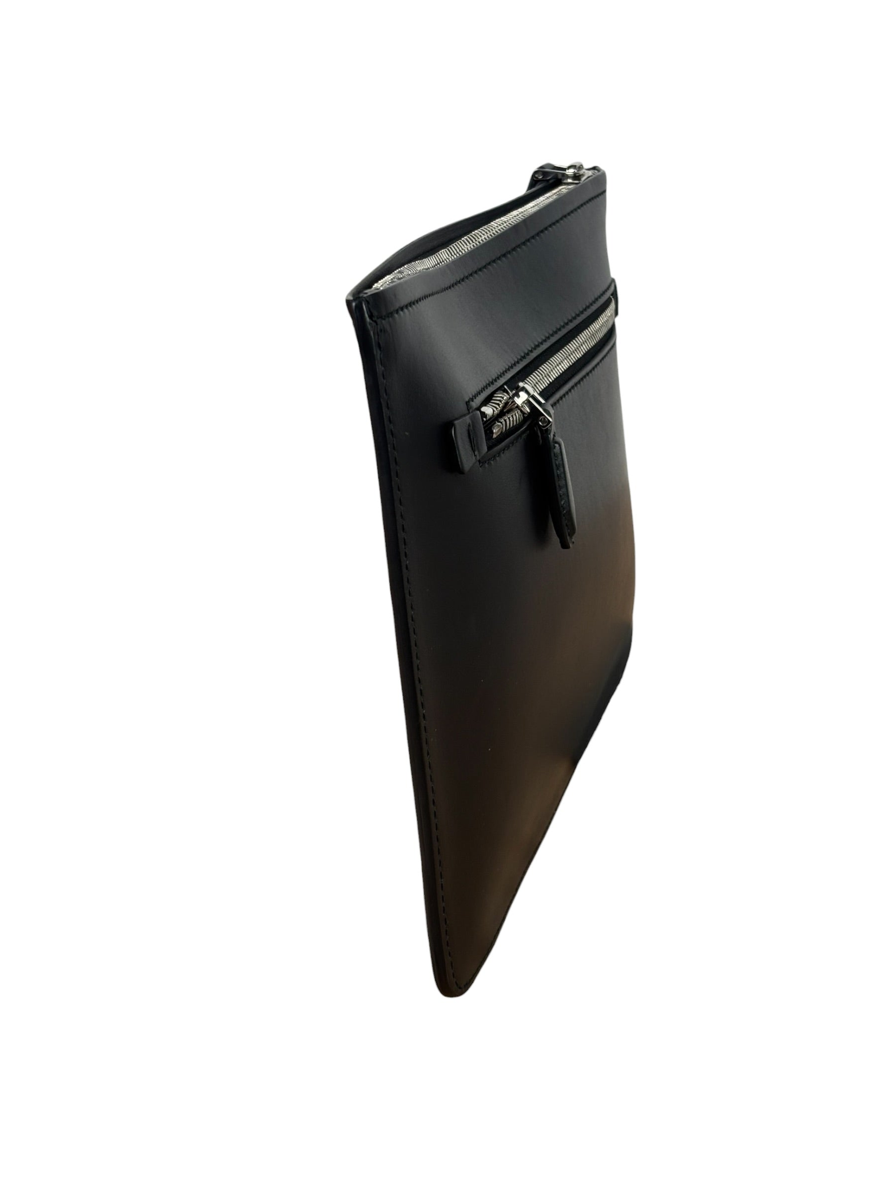 Salvatore Ferragamo Black Leather Clutch