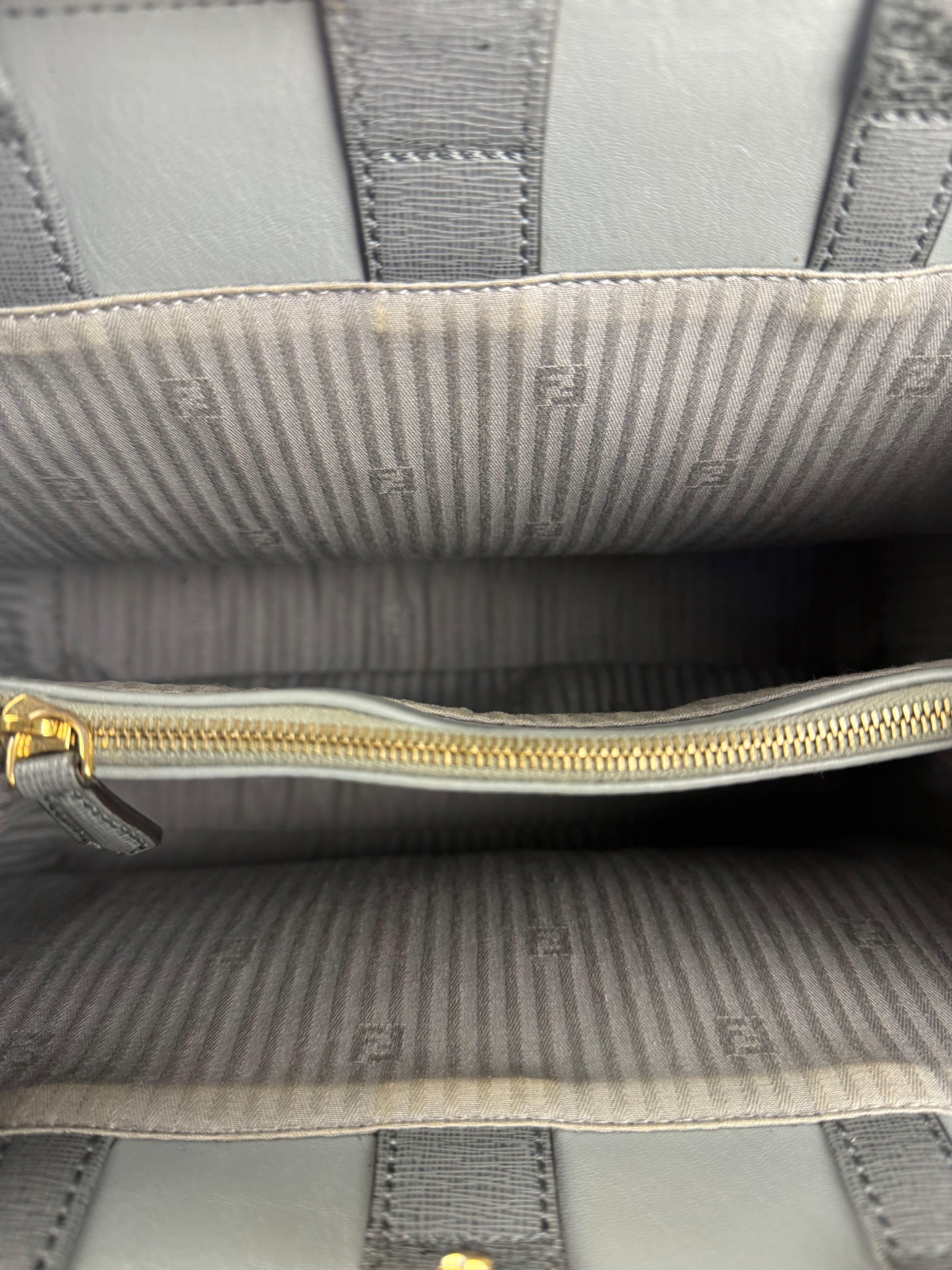 Fendi Grey Leather 2Jours Tote/Hand Bag