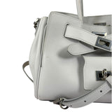 Balenciaga White Leather Bel Air Carry All Handbag