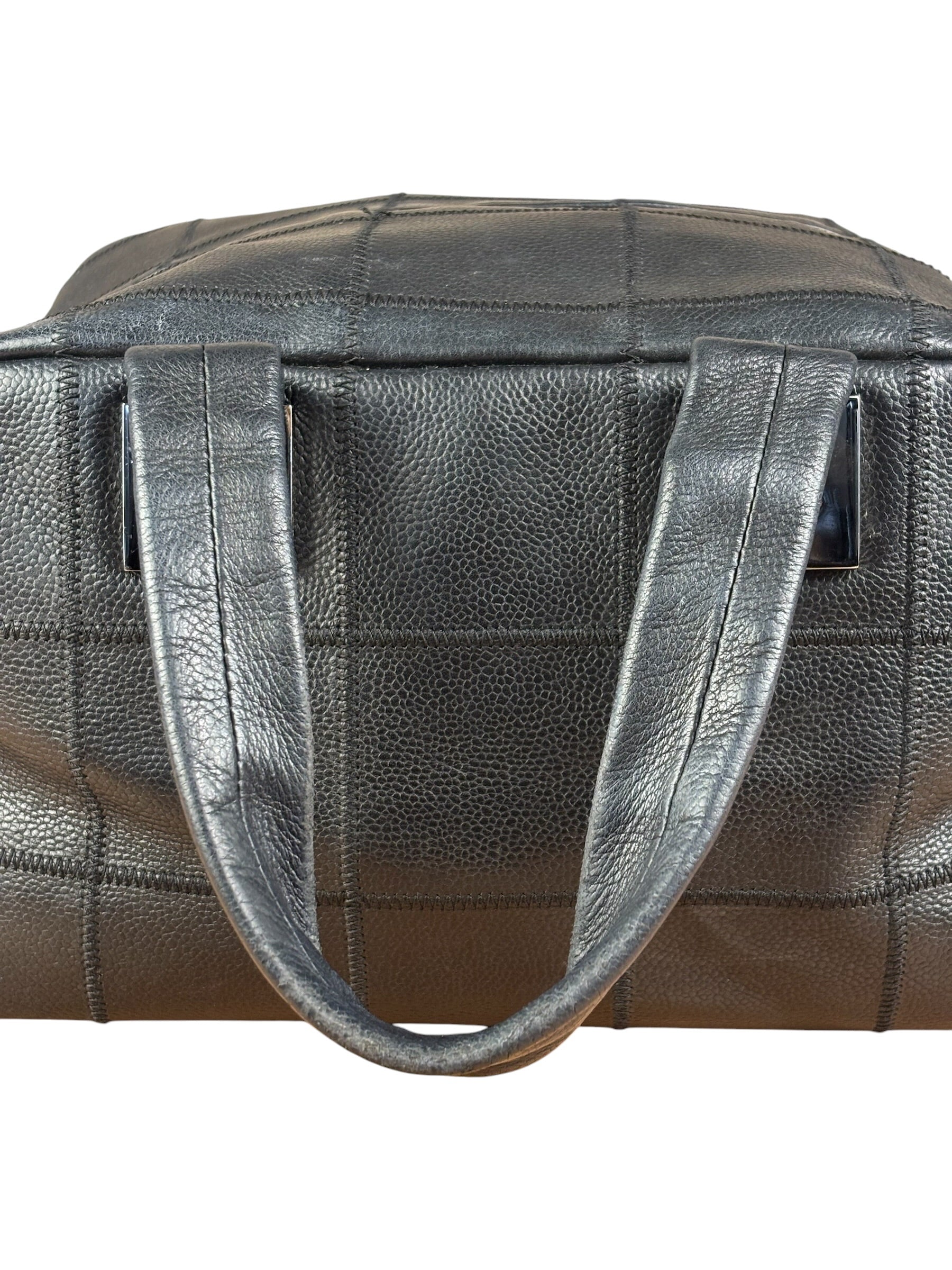 Chanel Black Chocolate Bar Bowling Hand Bag - 2003