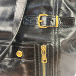Yves Saint Laurent Black Patent Leather Downtown Tote