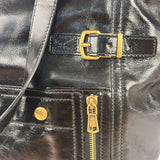 Yves Saint Laurent Black Patent Leather Downtown Tote