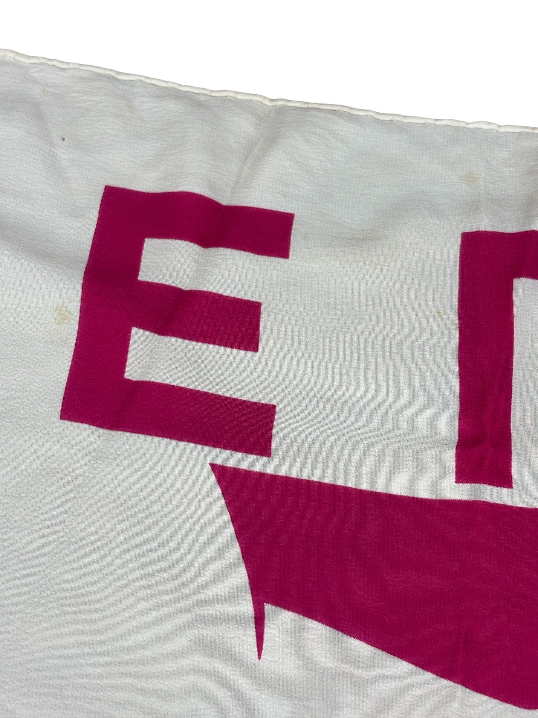 Chanel Vintage Large Block Text Logo Silk Scarf