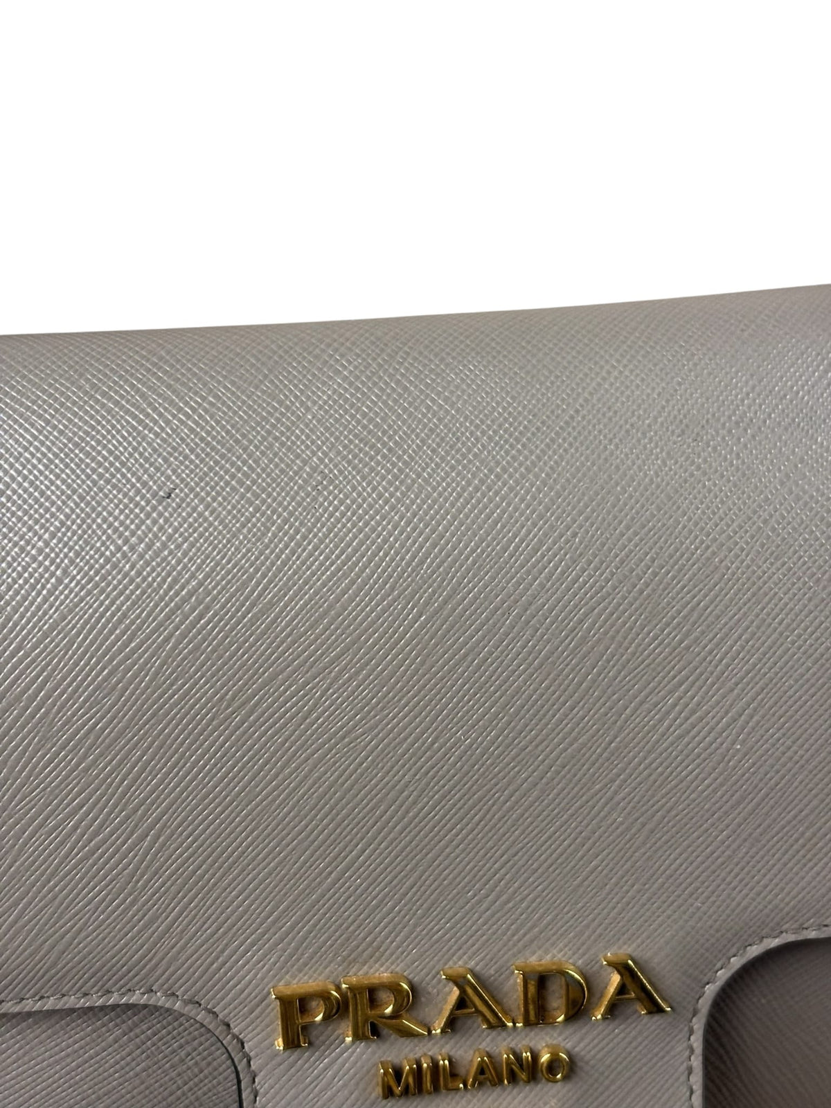 Prada Grey Saffiano Leather Cuir Pattina Crossbody