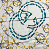 Gucci GG Logo Purple Horsebit Silk Scarf