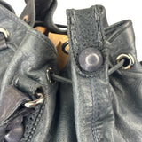 Balenciaga Grey Lambskin Giant Brogues Pompom Two-Way Bag