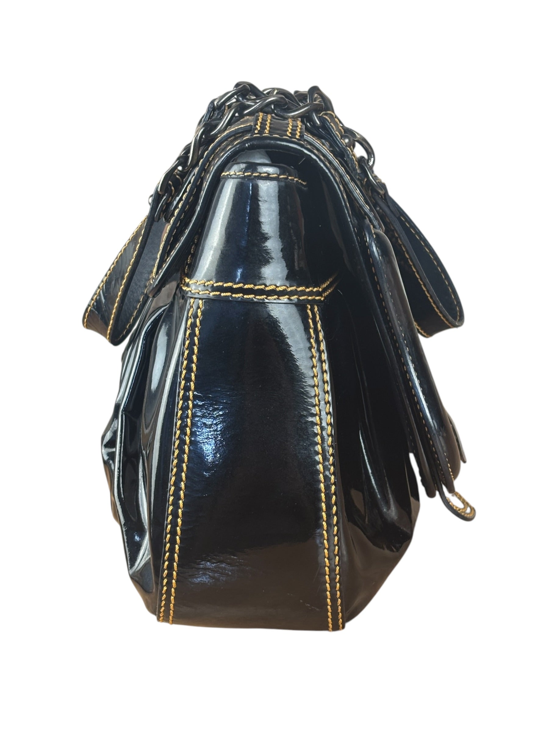 Fendi Black Patent Leather Shoulder Bag B