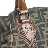 Fendi Vintage Leather Trim Zucca Etnico/Du Jour Tote Bga