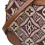 Louis Vuitton Burgundy/Brown Leather Trim Mini Deauville Crossbody Bag