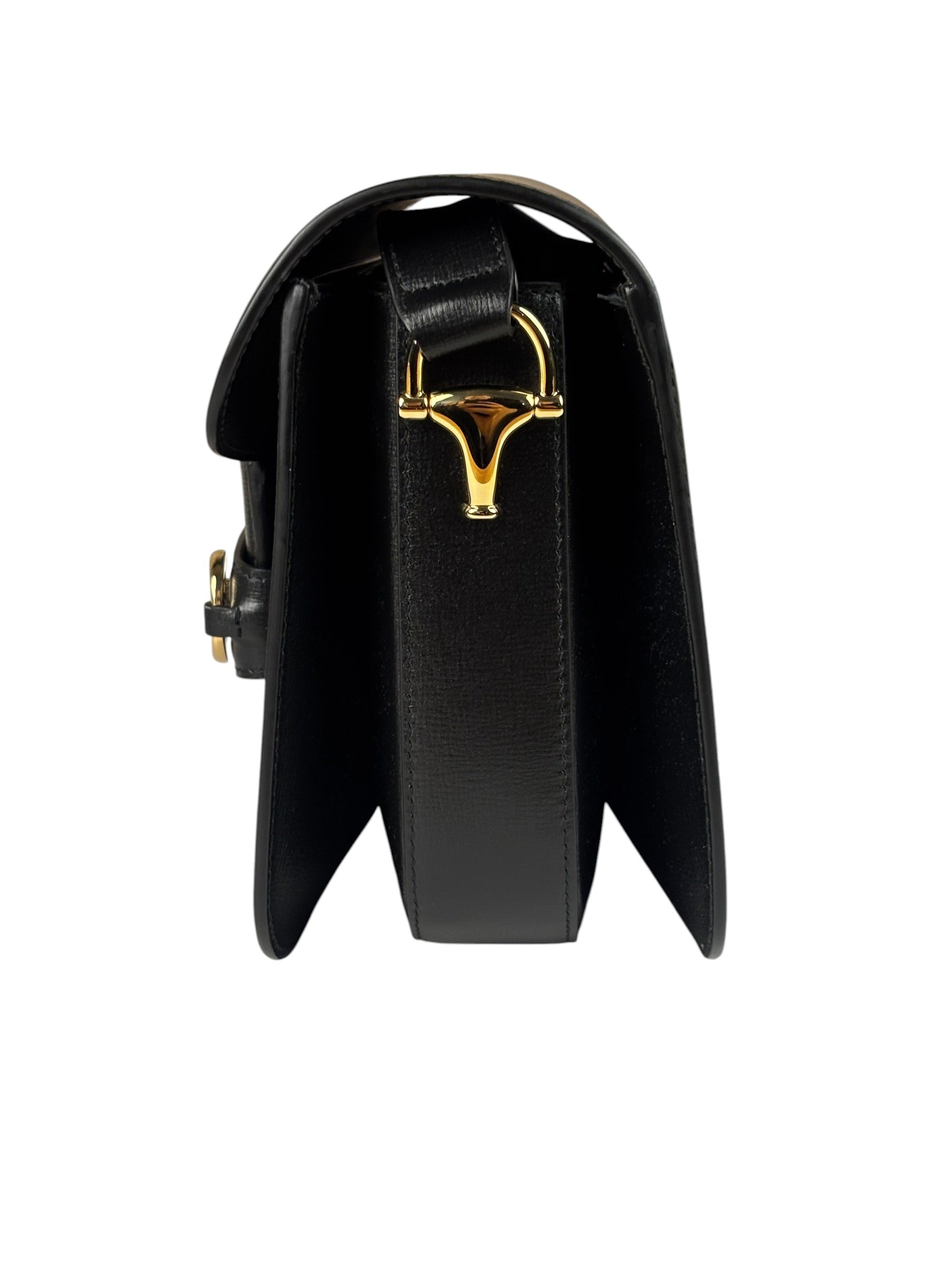Gucci Black Leather Horsebit 1955 Shoulder Bag