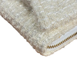 Chanel White Tweed Quilted Bow Wallet On Chain