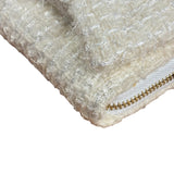 Chanel White Tweed Quilted Bow Wallet On Chain