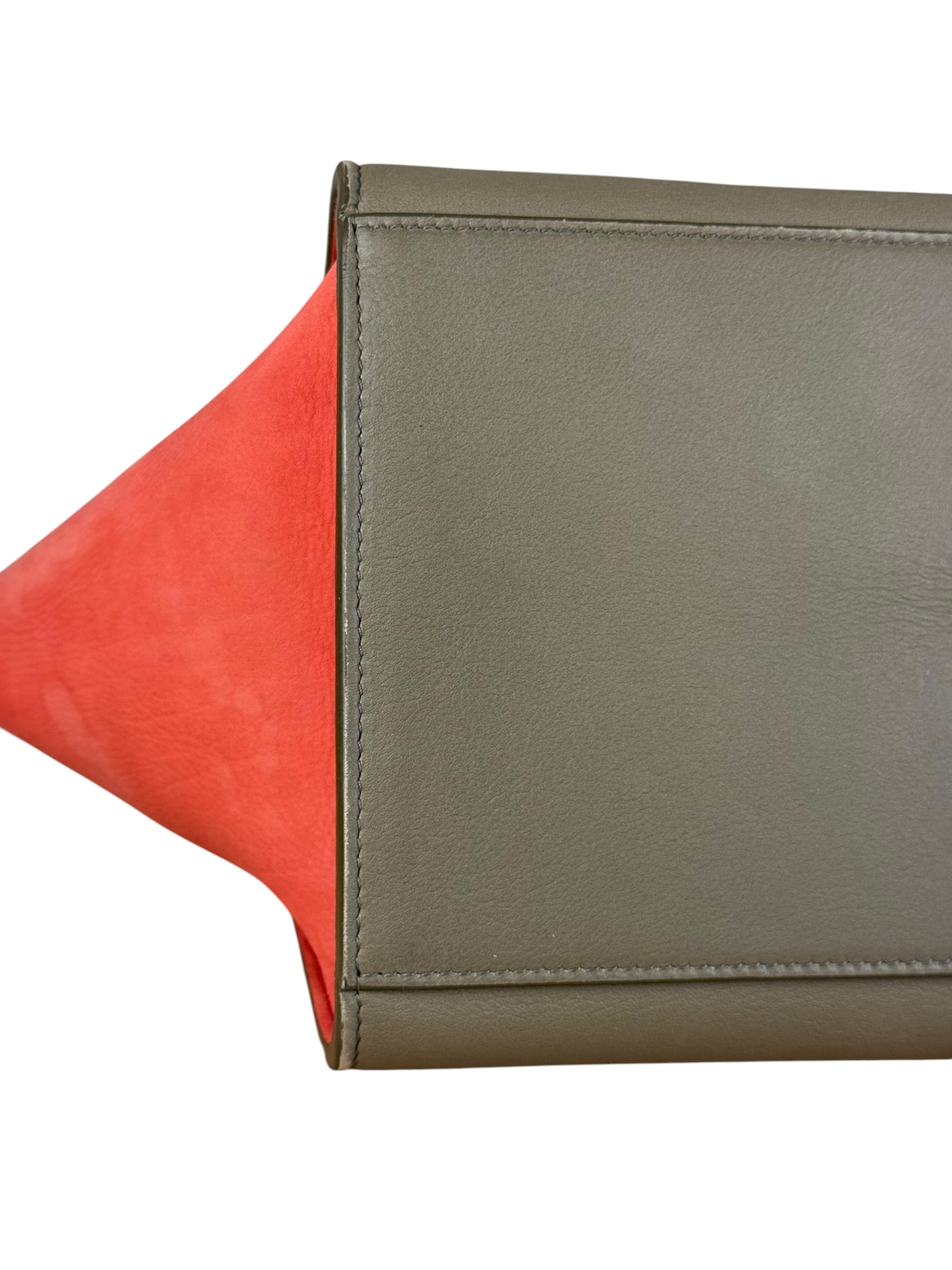Celine Tricolor Trapeze Pebbled Leather Hand Bag