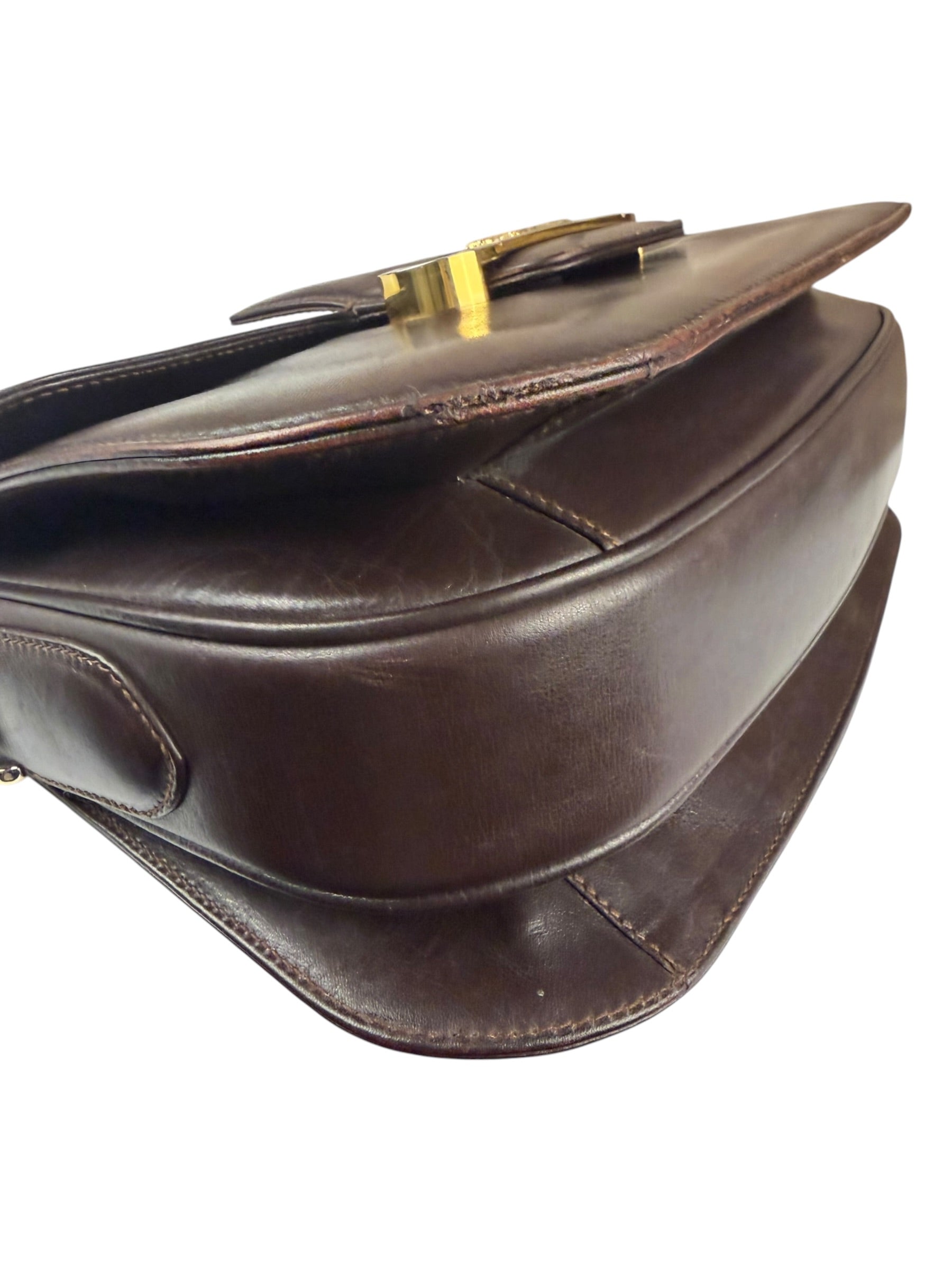 Celine Horse Carriage Dark Brown Leather Shoulder Bag