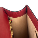 Gucci Red Leather Sylvie Chain Shoulder Bag