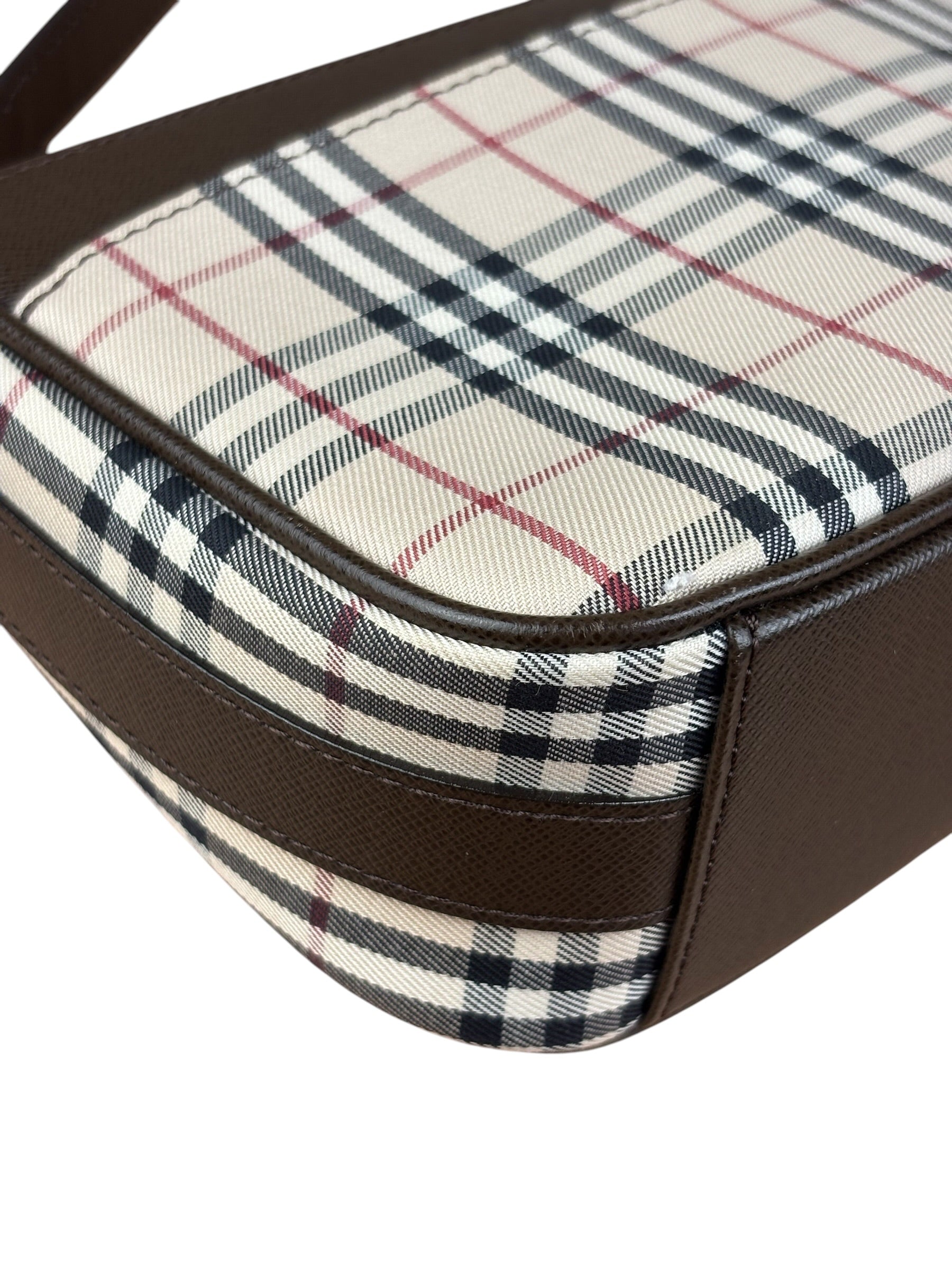 Burberry Vintage Leather Trim House Check Pochette