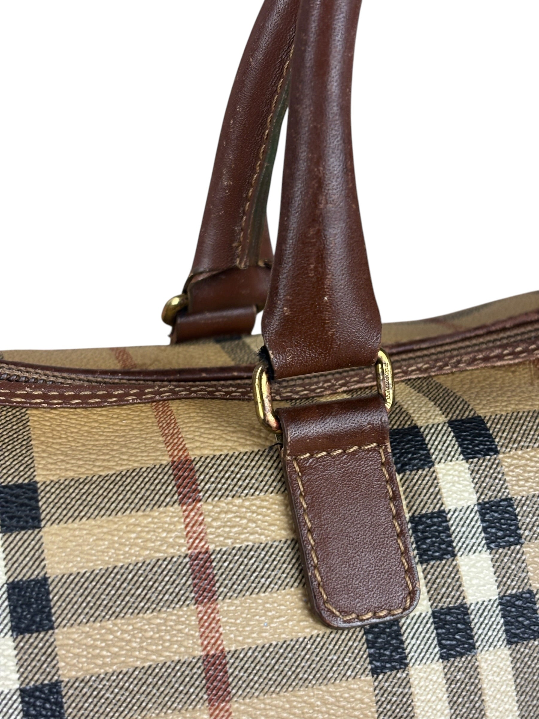 Burberry Vintage Haymarkert House Mini Boston Handbag