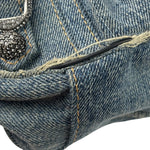 Balenciaga Denim Le Cagole Rhinestones Crossbody Bag