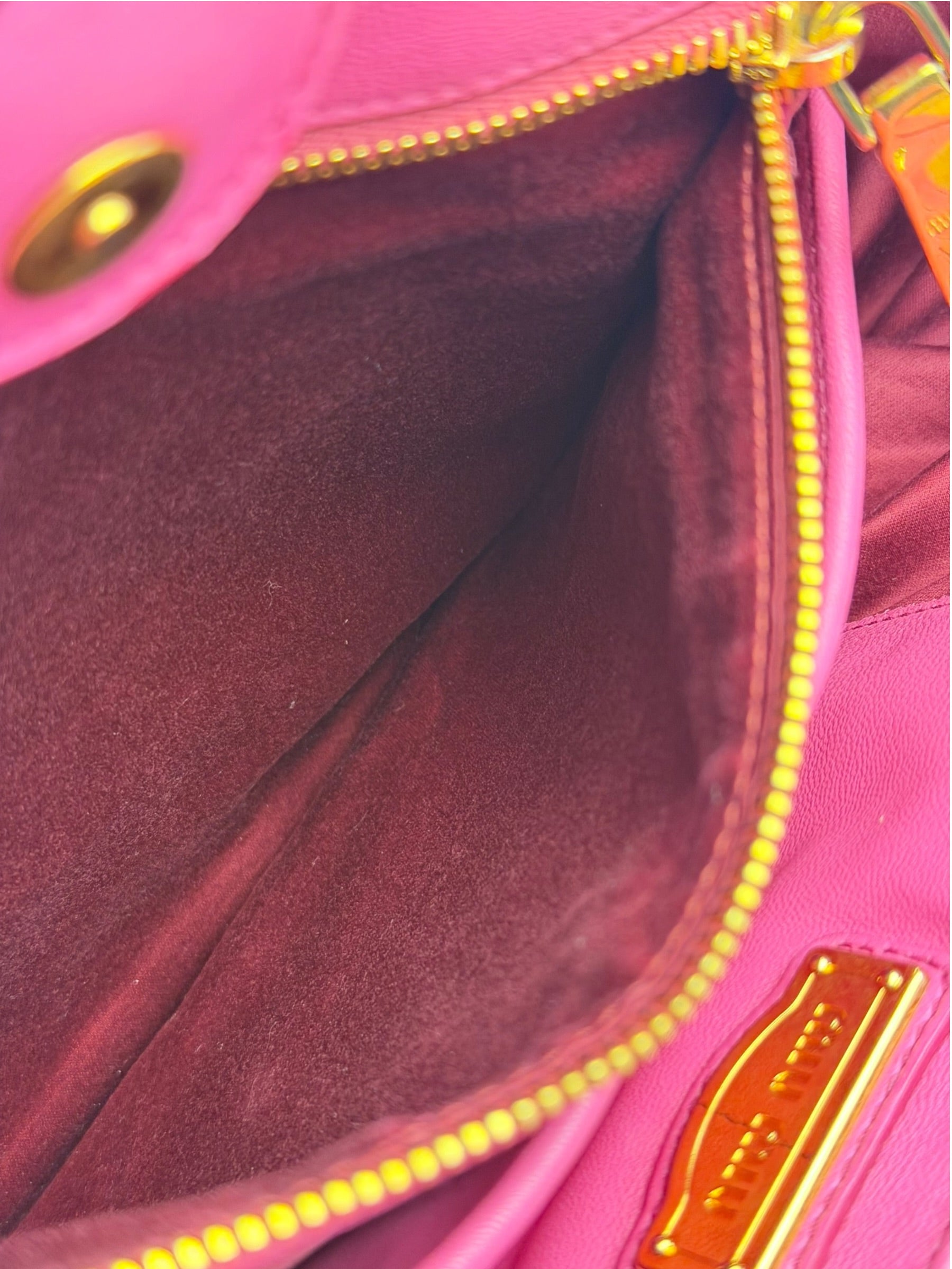 Miu Miu Pink Nappa Leather 2Way Tote Bag