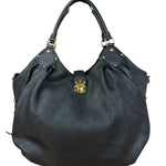 Louis Vuitton Perforated Monogram Mahina Hobo Bag Black