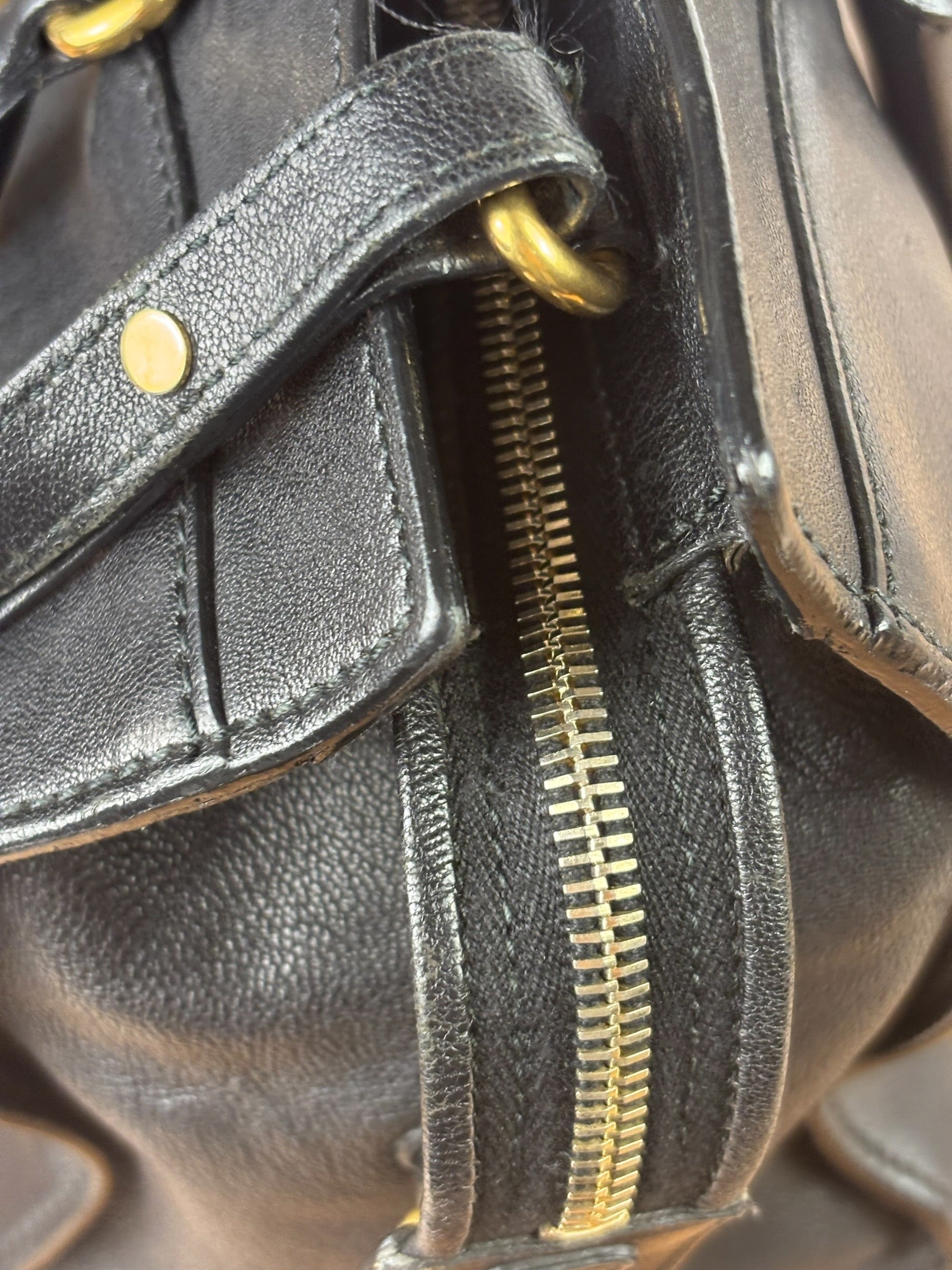YSL Black Leather Cabas Chyc 2Way