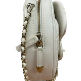 Chanel CC In Love White Quilted Leather Heart Bag 2022