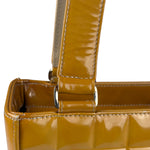 Chanel Vintage Yellow Leather Chocolate Bar Patent Tote Bag 2002