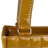 Chanel Vintage Yellow Leather Chocolate Bar Patent Tote Bag 2002