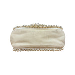 Chanel White Leather/Canvas Pearl Crossbody Flap 2003