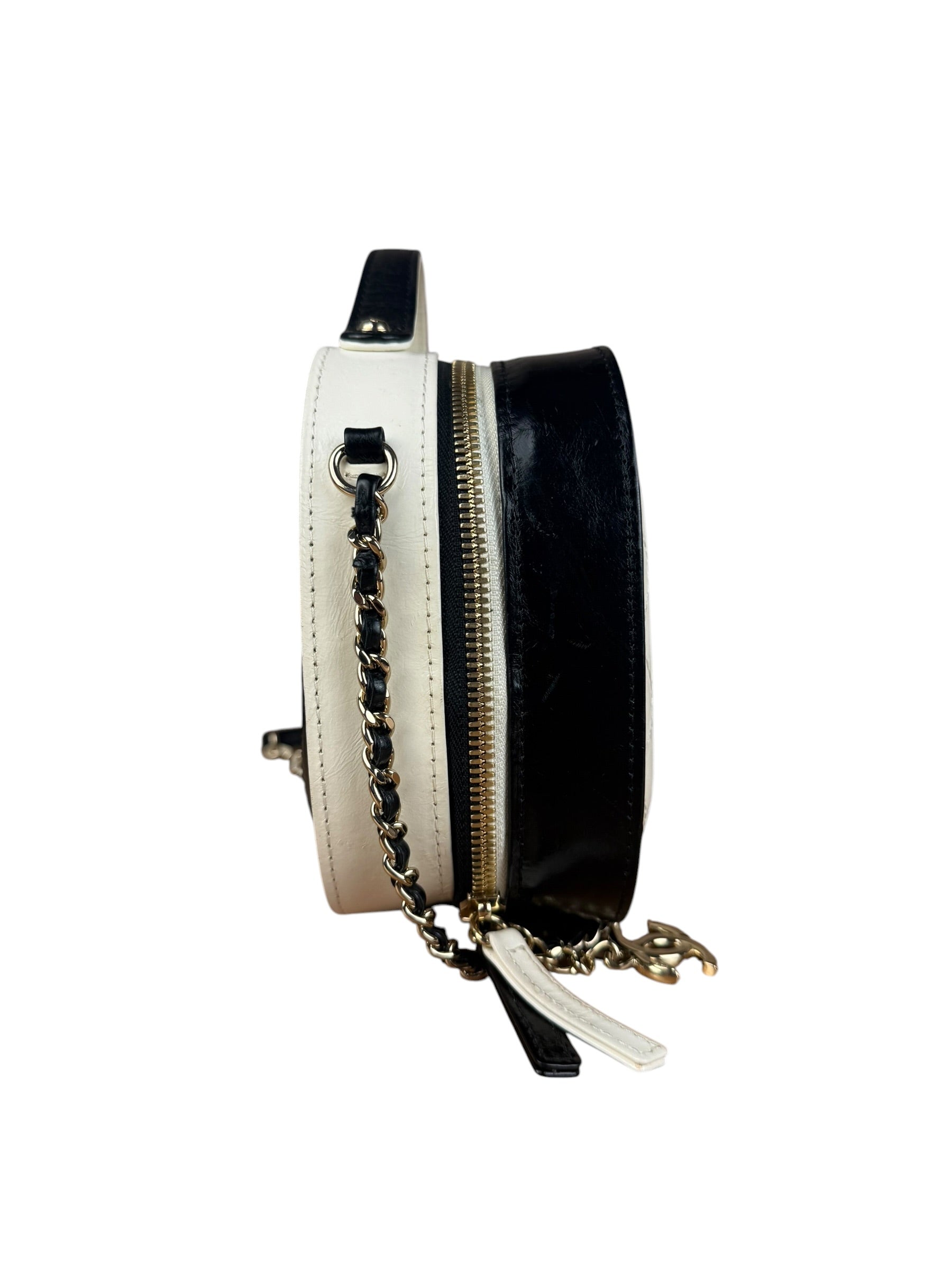 Chanel White/Black Quilted Leather 2Way Vanity Bag 2019
