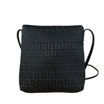 Fendi Black Zucchino Messenger Crossbody Bag
