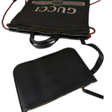 Gucci Black Leather Drawstring Backpack