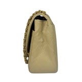 Chanel Beige Quilted Lambskin Flap Bag 90's
