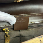 Celine Brown Leather Trim C Macadam Hobo Bag