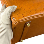 Hermes Birkin 35 Ostrich Leather Handbag Gold Hardware