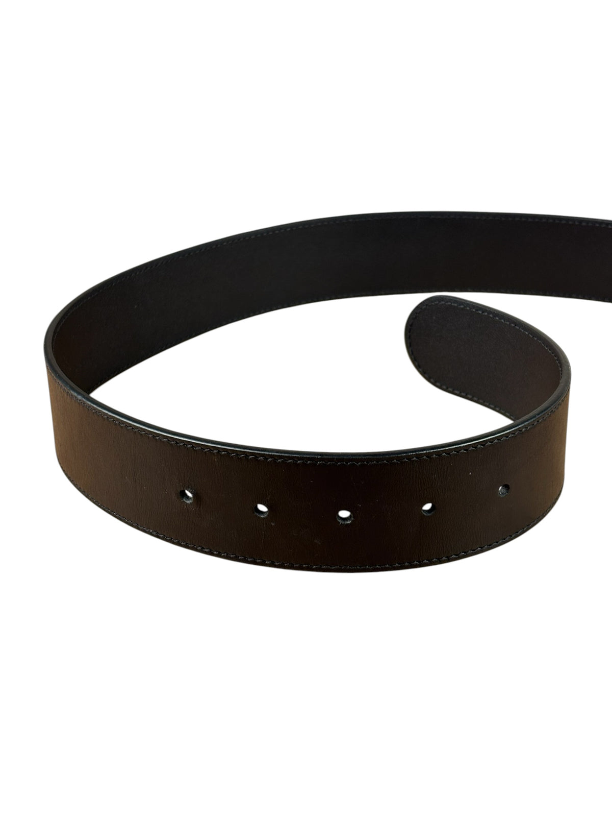 Gucci Black Leather GG Buckle Belt