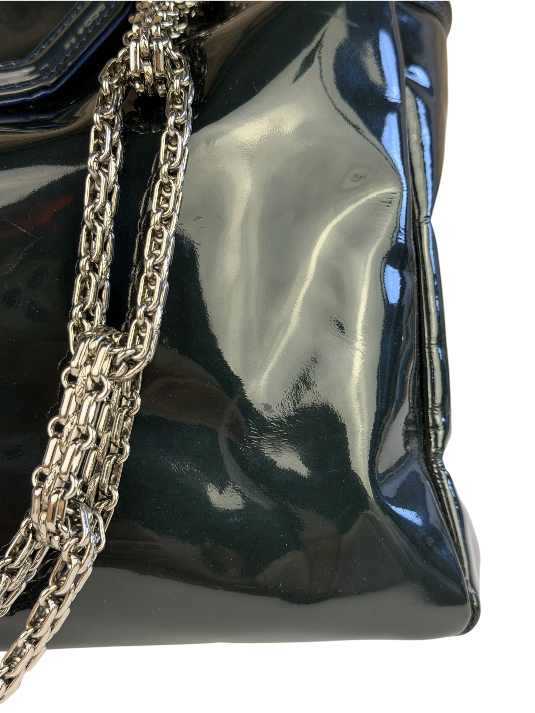 Chanel Green Patent Lambskin Reissue Venetian Mademoiselle Chain Flap Bag 2008
