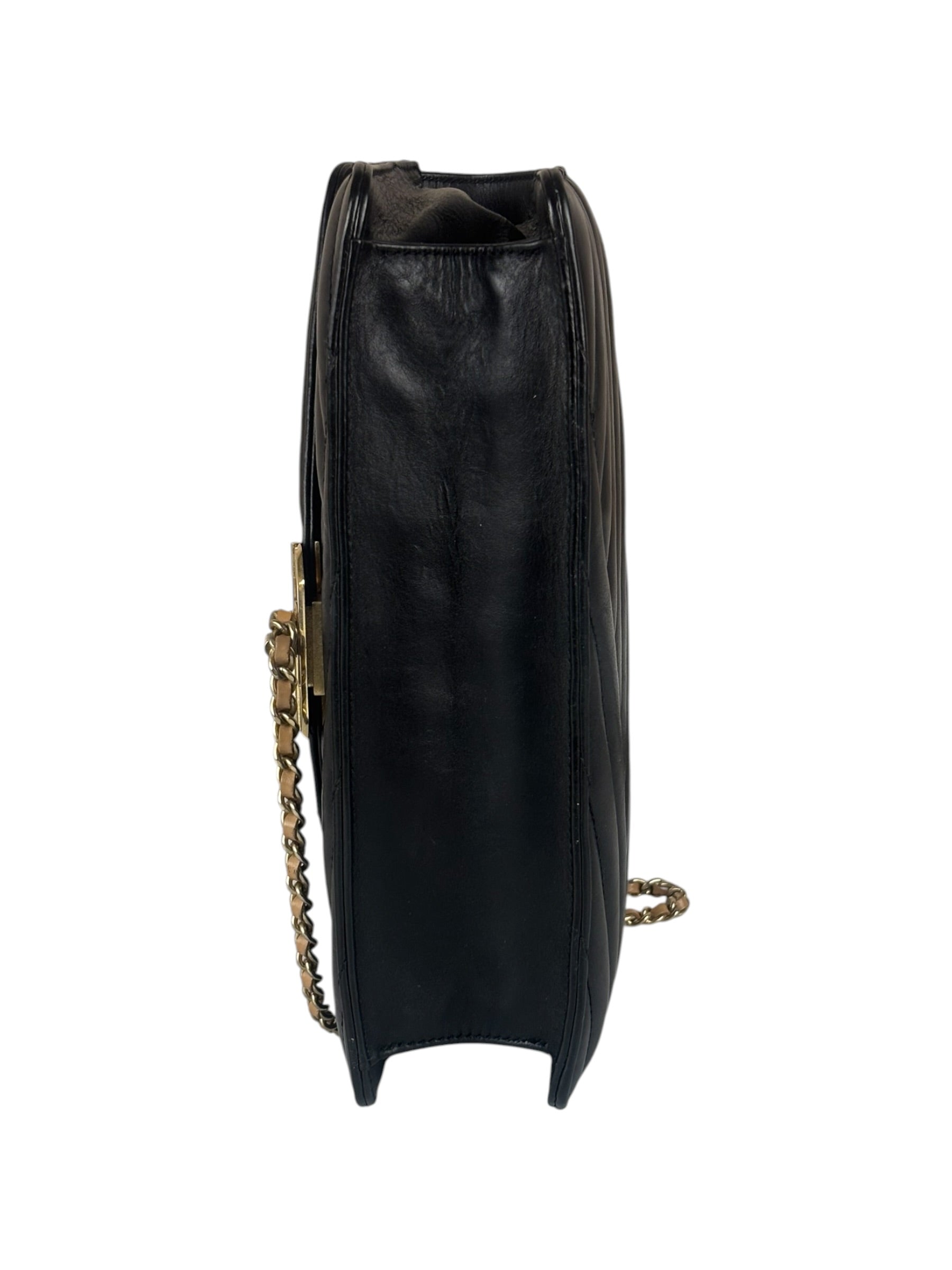 Chanel Black Leather Medium Gabrielle Flap Bag 2011
