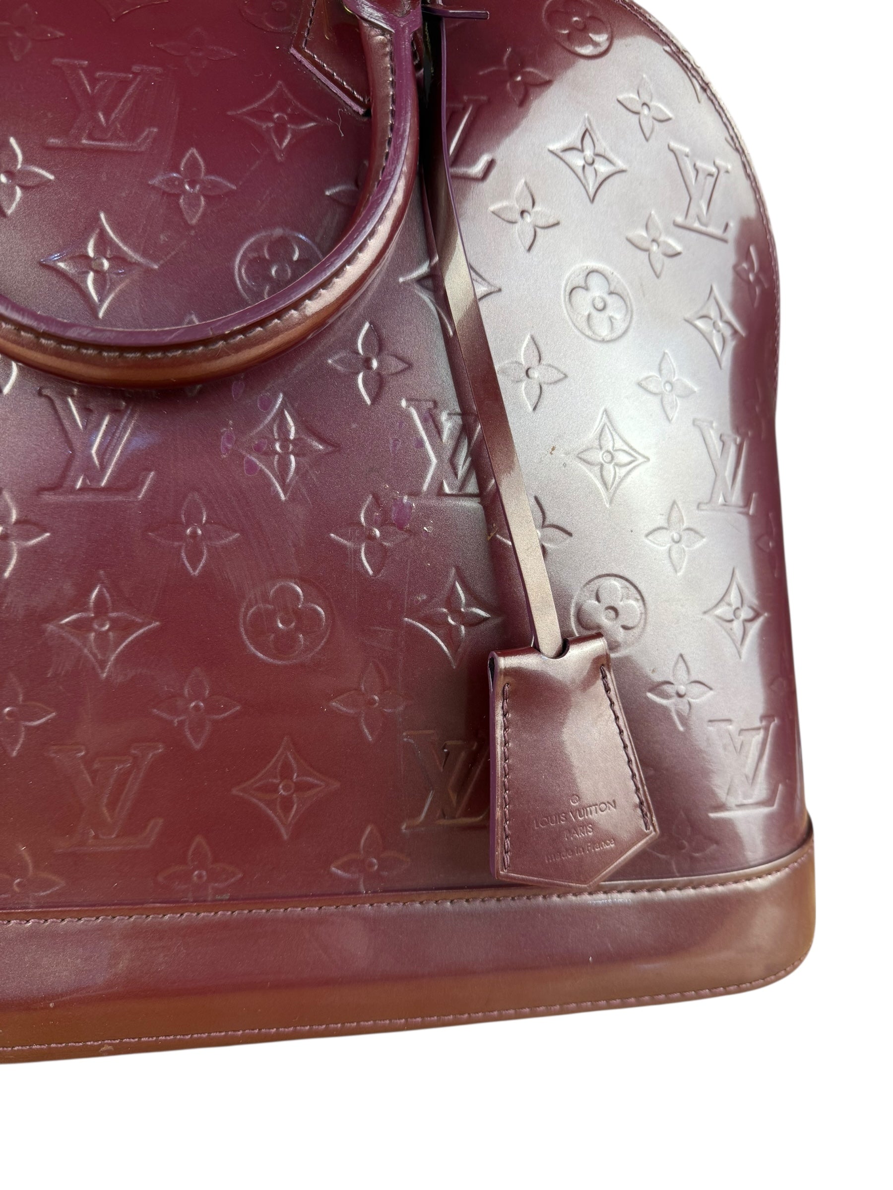 Louis Vuitton Monogram Vernis Alma GM Burgundy