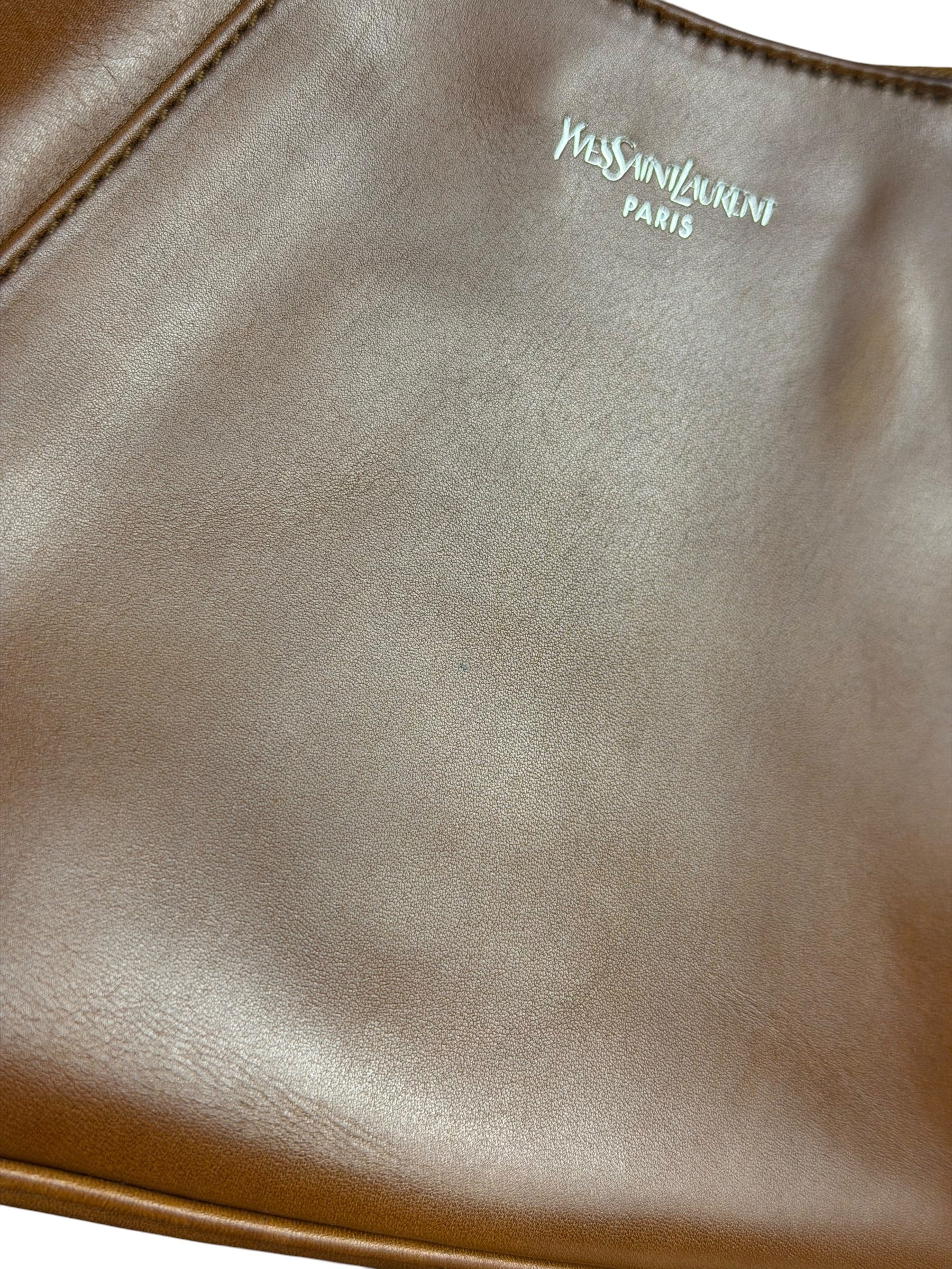 Saint Laurent Vintage Brown Leather Mini Shoulder Bag