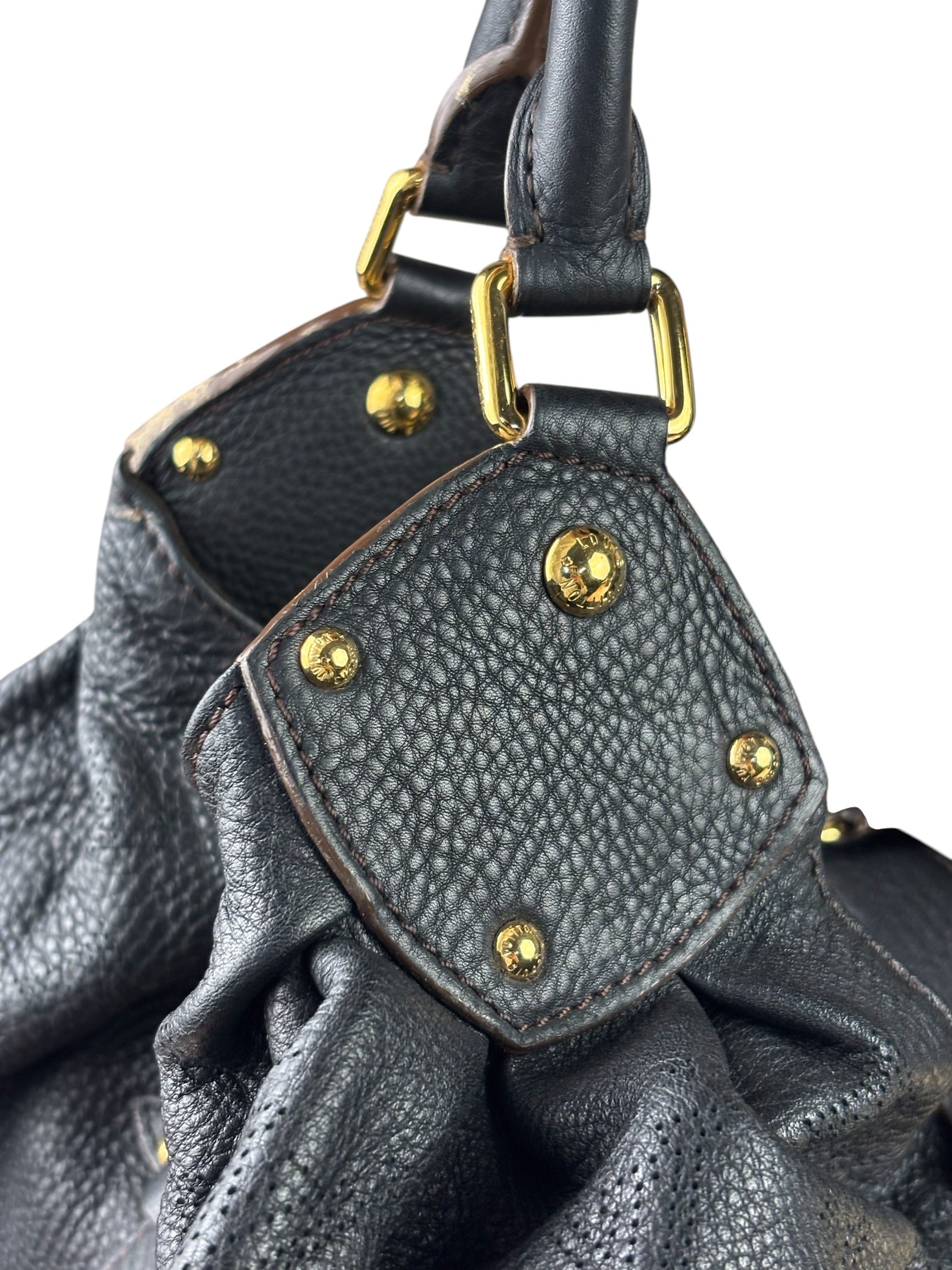 Louis Vuitton Black Calfskin Mahina XL Hobo Bag