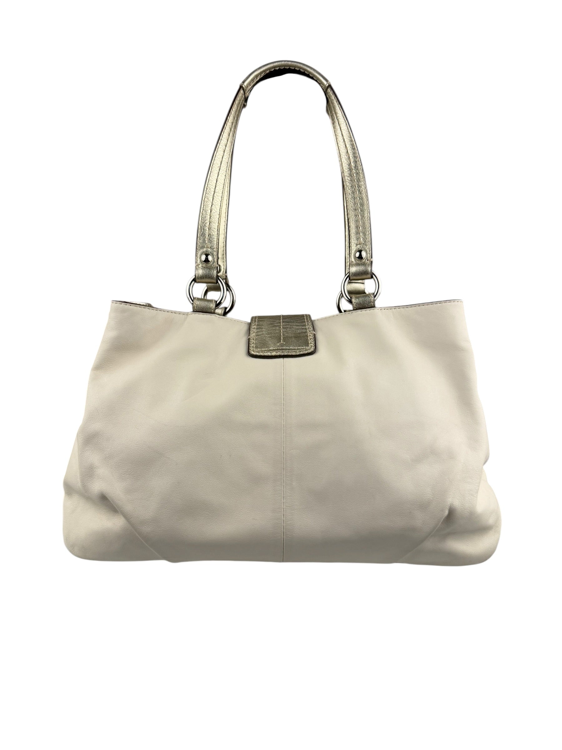 Coach Cream Pebbled leather Carryall Soho Shoulder Bag