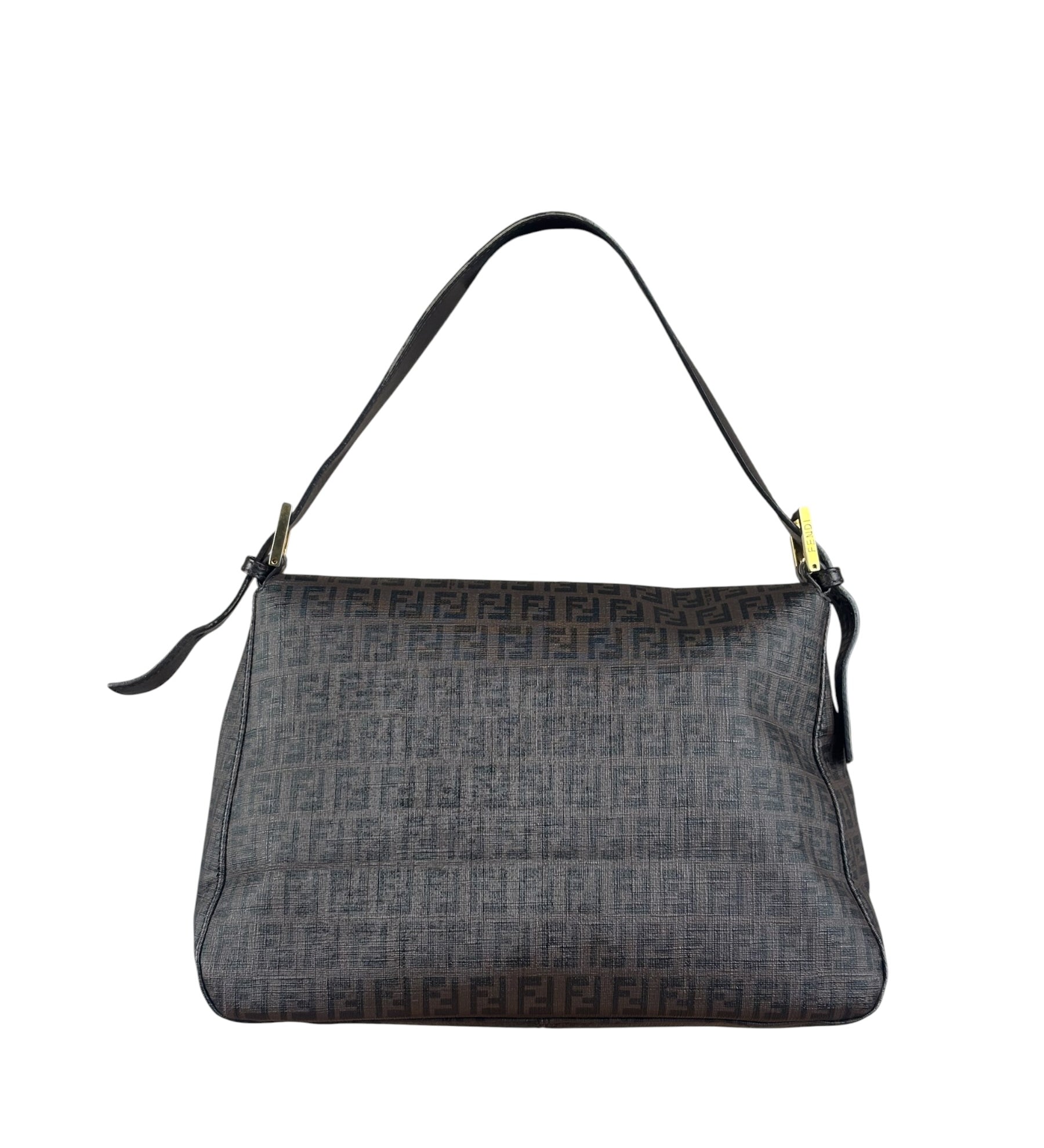 Fendi Brown Leather Zucca Mamma Baguette