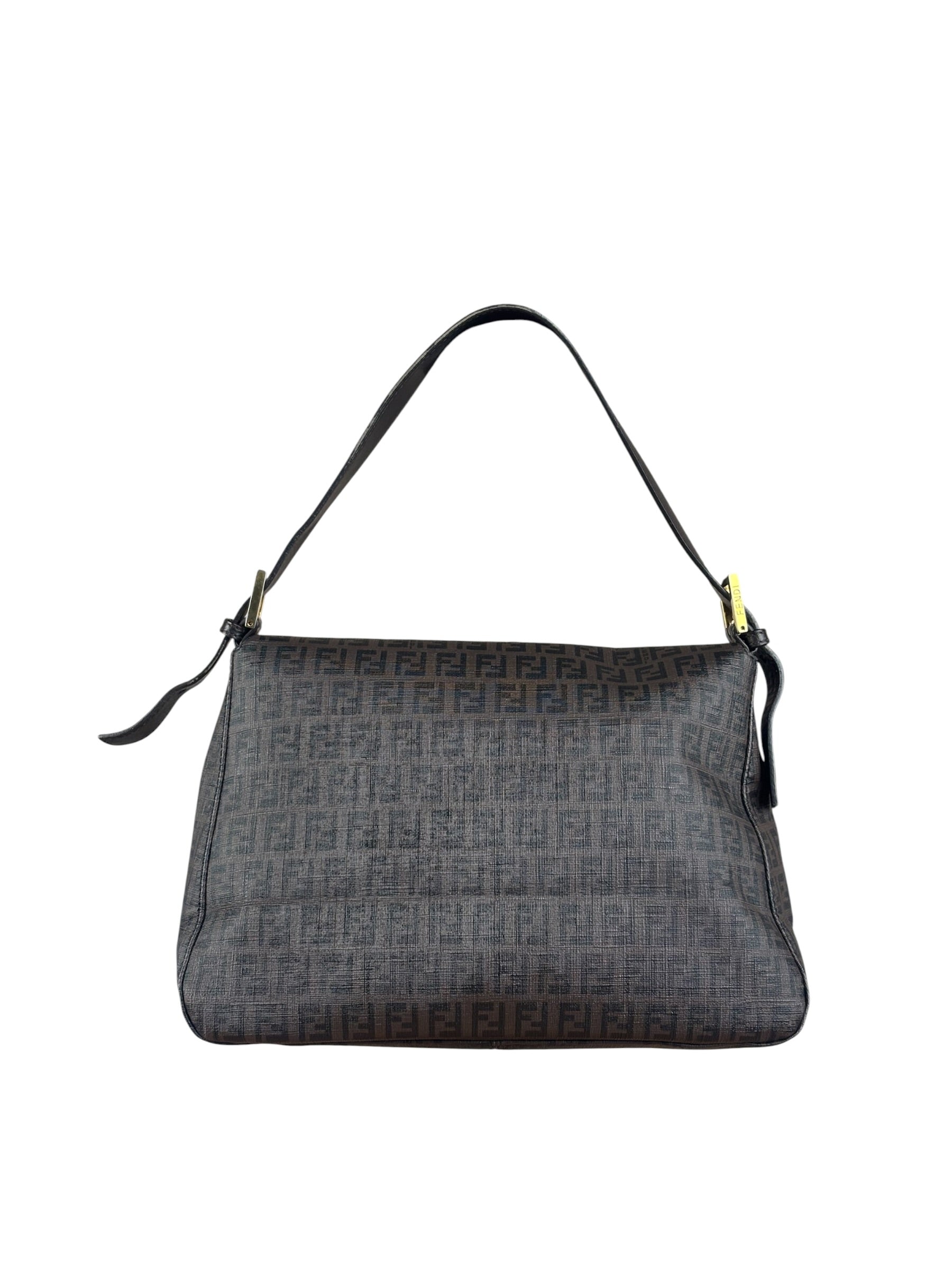 Fendi Brown Leather Zucca Mamma Baguette