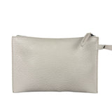 Brunello Cucinelli Ivory Grained Leather Shoulder Bag