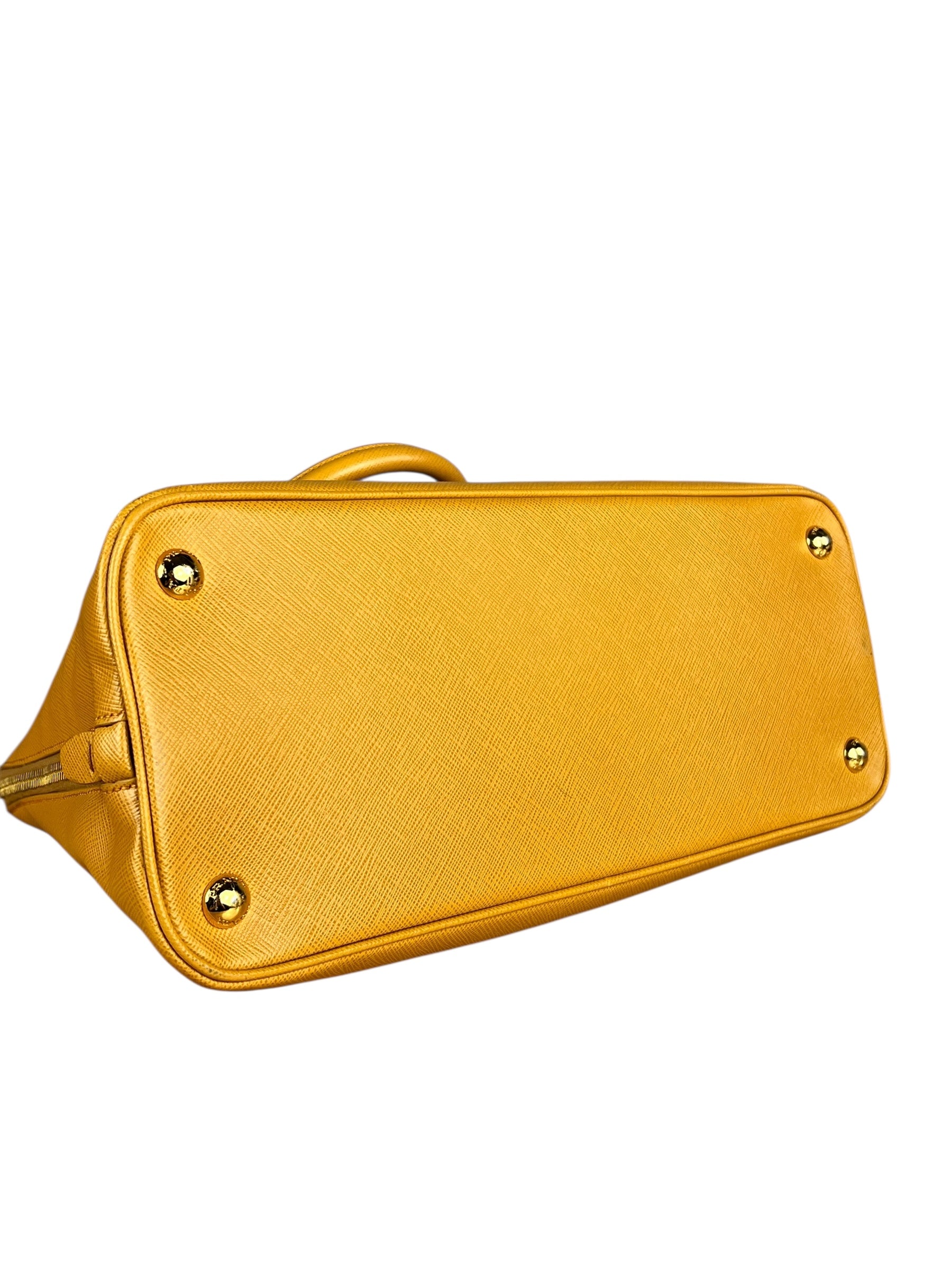 Prada Saffiano Promenade Handbag Mustard