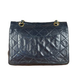 Chanel Dark Navy Quilted Leather Two-Toned CC Double Flap Bag '86-'88