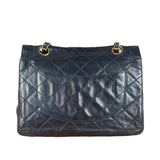 Chanel Dark Navy Quilted Leather Two-Toned CC Double Flap Bag '86-'88