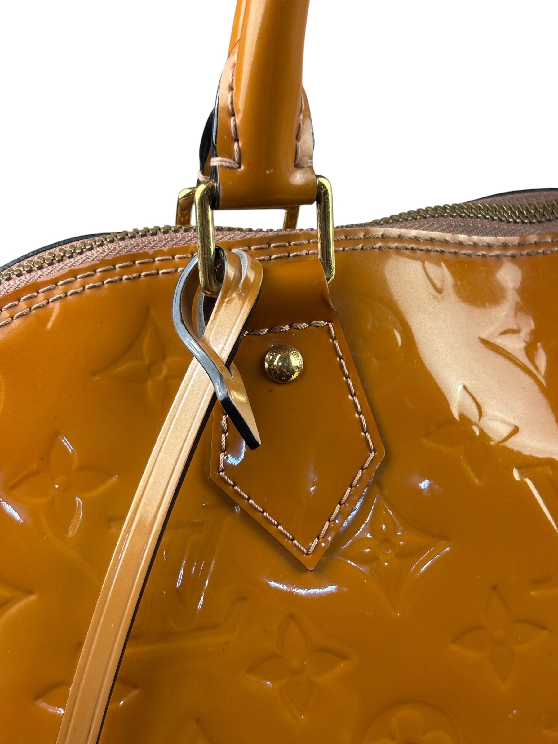 Louis Vuitton Vintage Monogram Vernis Alma MM Handbag Orange