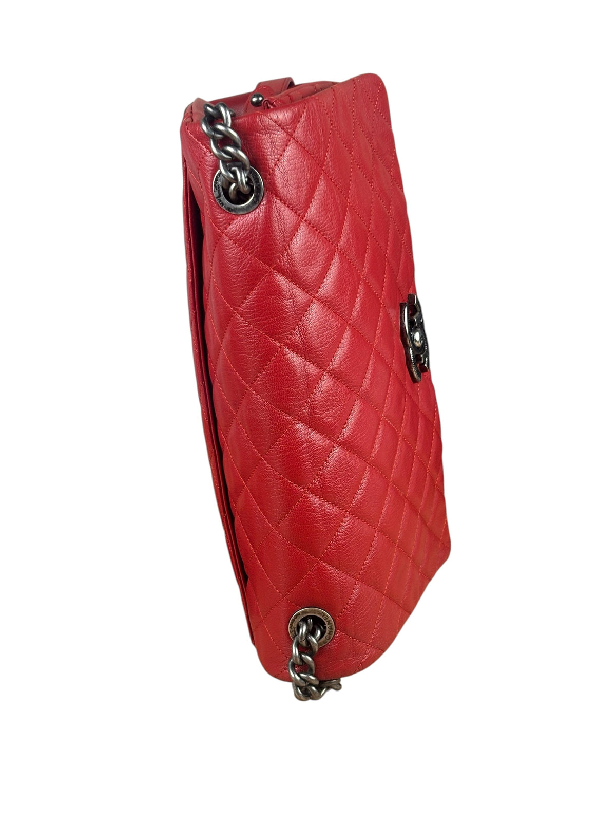 Chanel Red Quilted Lambskin Flap Bag 2015